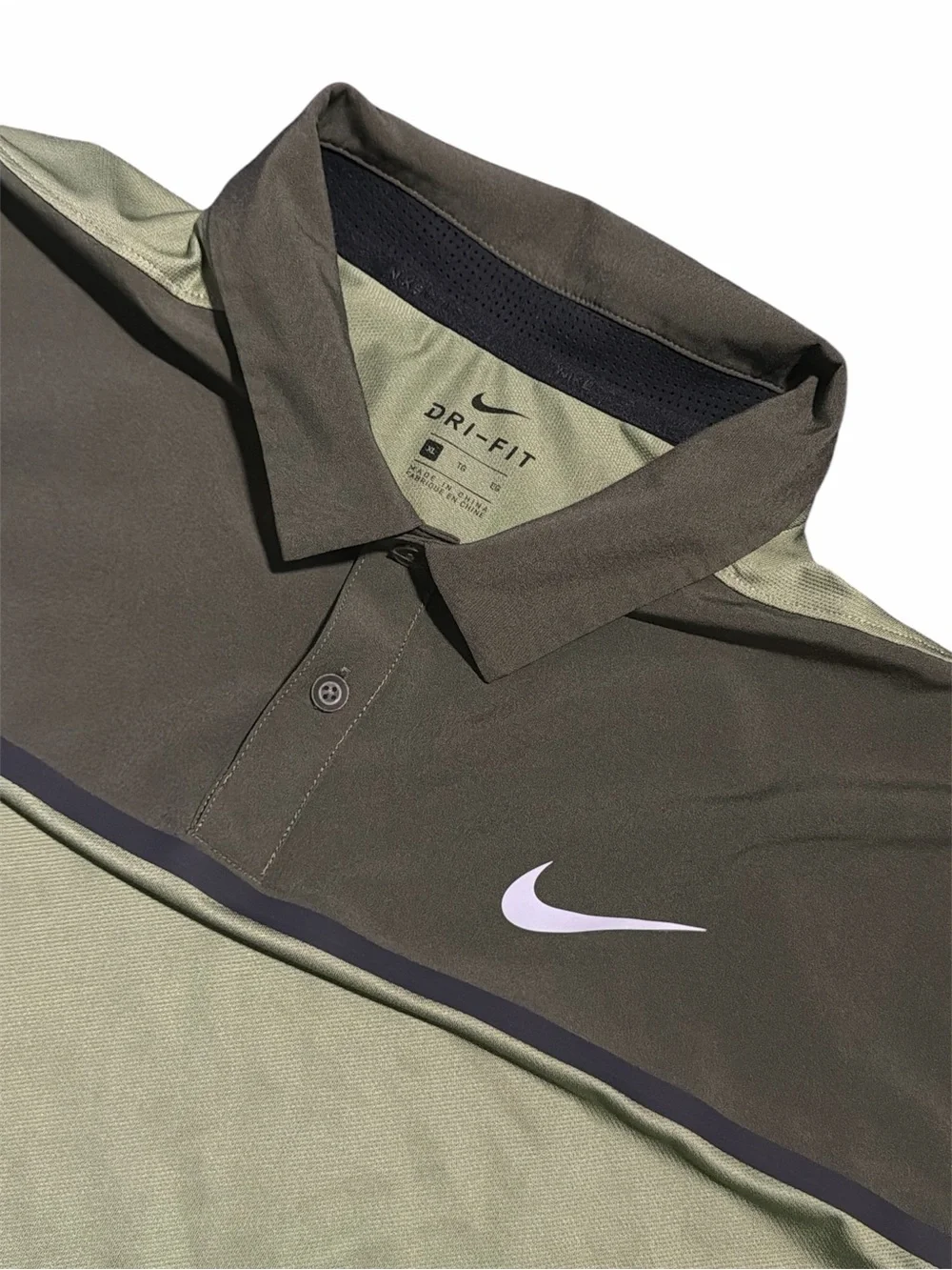 Nike Dri-FIT Golf Polo Shirt Men’s XL Army Green Athletic Performance Short Slee